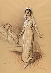 Nurse and Patient by Jules Cayron, French