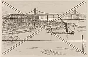 Old Hungerford Bridge by James McNeill Whistler (1834-1903)