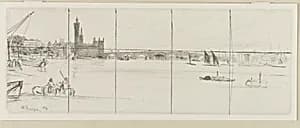 Old Westminster Bridge by James McNeill Whistler (1834-1903)