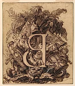 Ornamental Design for the Letter B by Gilles-Marie Oppenord, French, 1672–1742