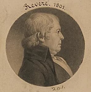 Paul Revere by Charles Balthazar Julien Févret de Saint-Mémin, 12 Mar 1770 - 23 Jun 1852