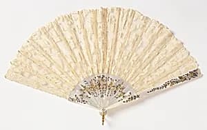 Pleated fan and case by Unknown