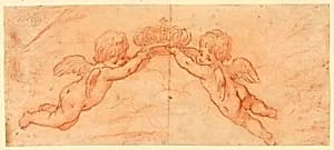 Putti with Crown by Unknown
