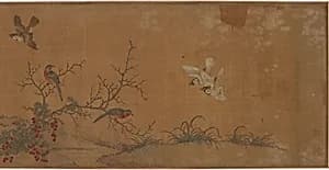 Rabbits, birds, and flowers