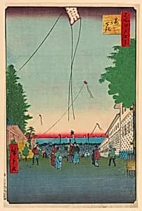 Scene of Flying Kites by Ando Hiroshige, Japanese, 1797–1858