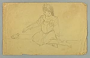 Sketch of a Girl with a Frog