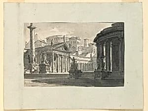Stage Design, View of Antique Town by Unknown