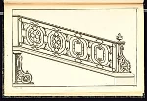 Staircase Balustrade Design by Jean François Forty, active 1775 – 1790