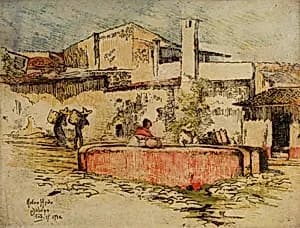 The Pink Fountain at Jalapa by Helen Hyde