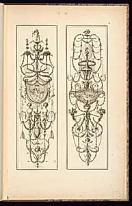 Two Arabesque Panel Designs by Jean-Baptiste Fay, French, active 1765 – 1790s
