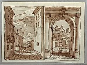 Two Bologna Views by Felice Giani, Italian, 1758–1823