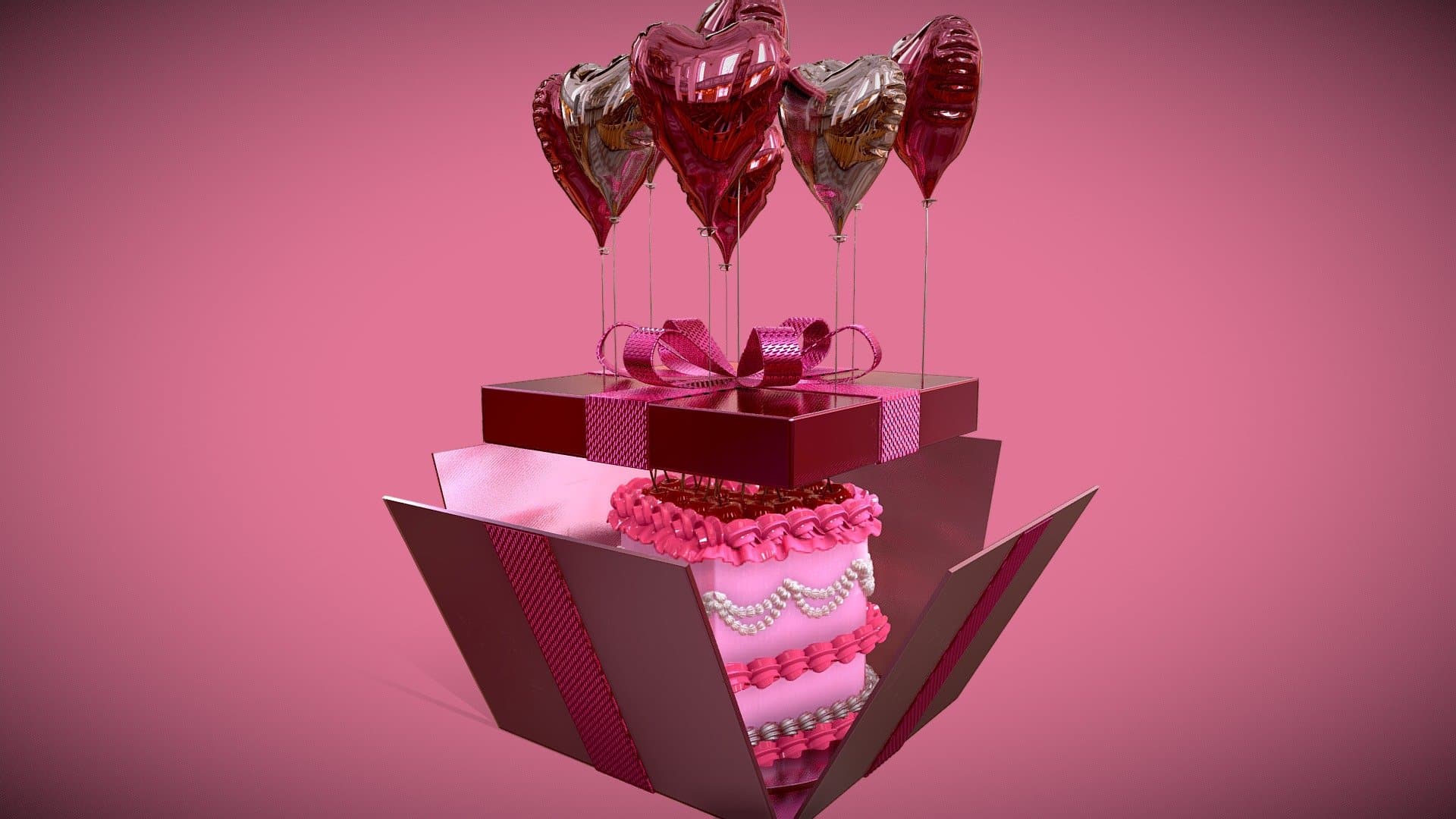 Hearts Unveiled: Valentine Cake Surprise
