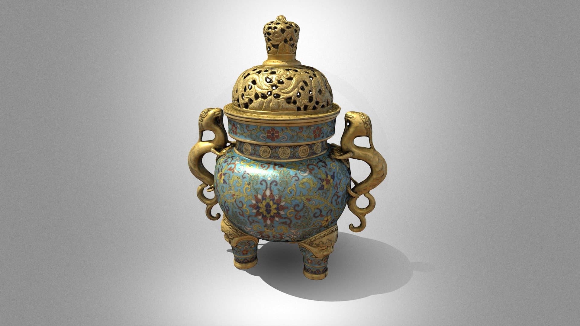 Ding censer with an openwork cover