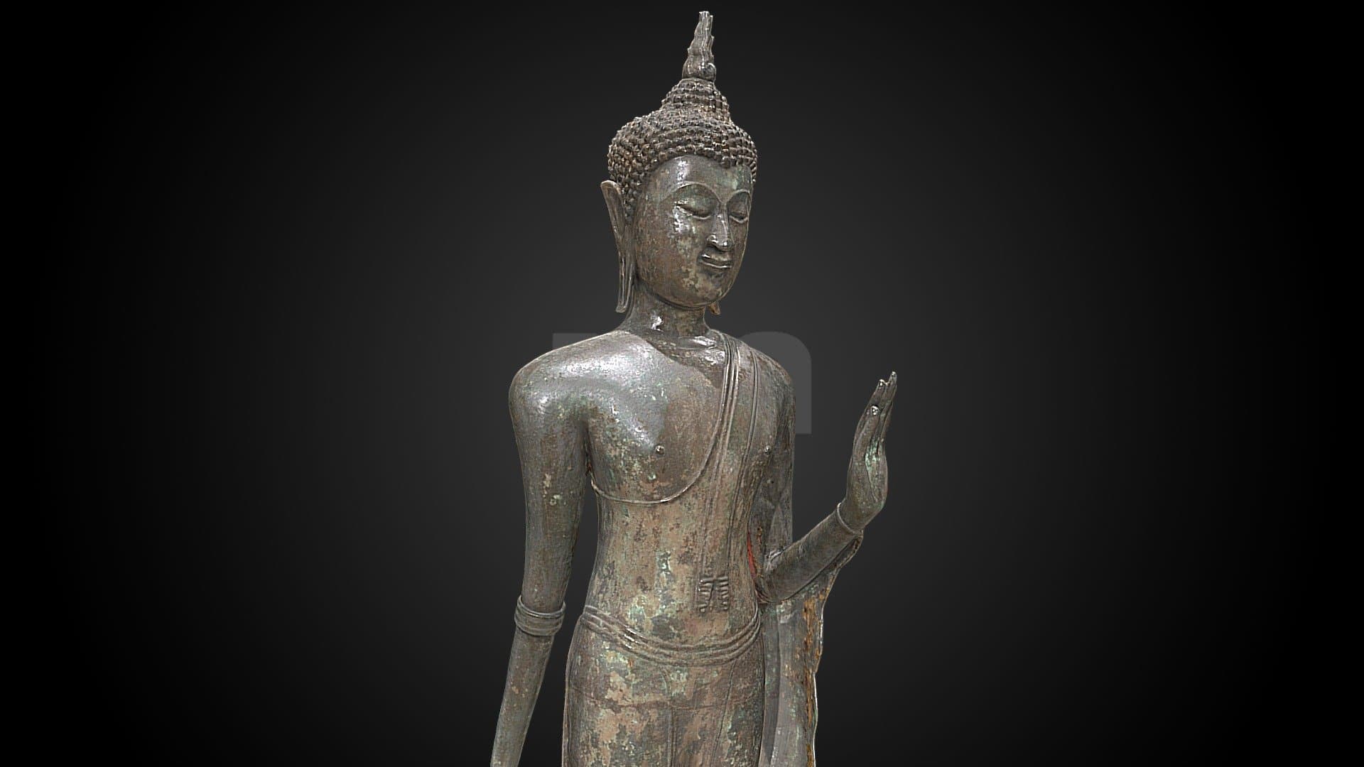 Walking Shakyamuni Buddha, 15th C CE