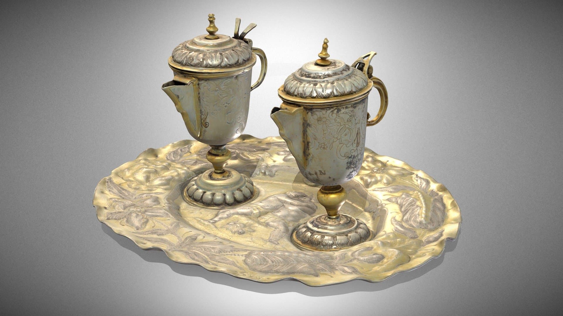 Altar cruet and tray set