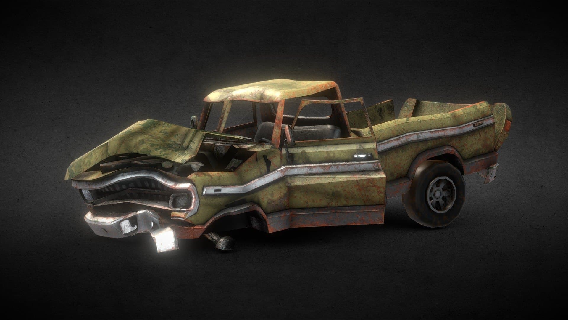 Crashed Abandoned Truck - Game Ready
