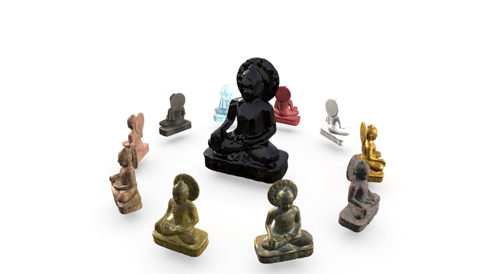 Lowpoly Buddhas