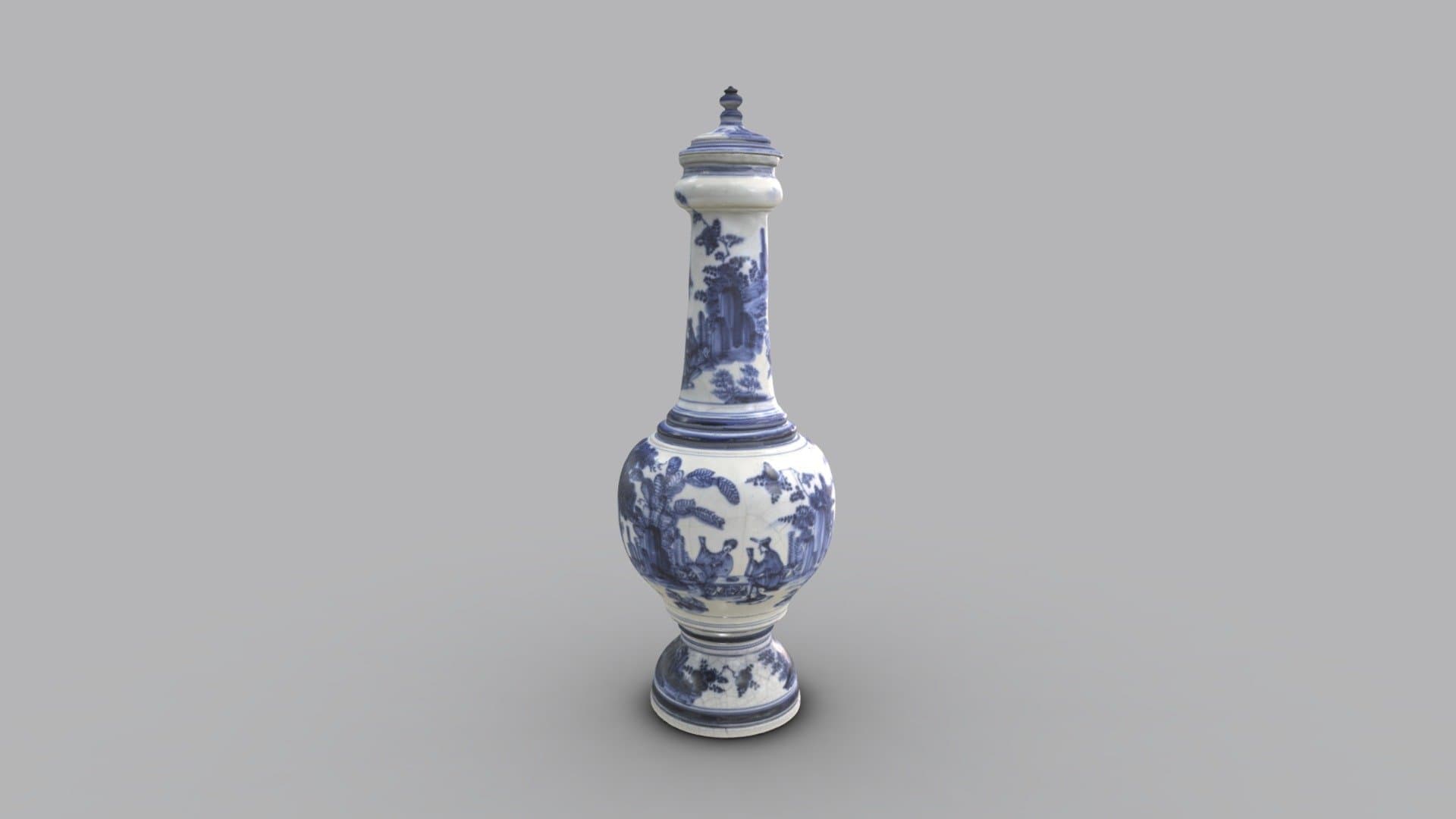 Enghalsvase mit Chinoiseriedekor, Meissen
