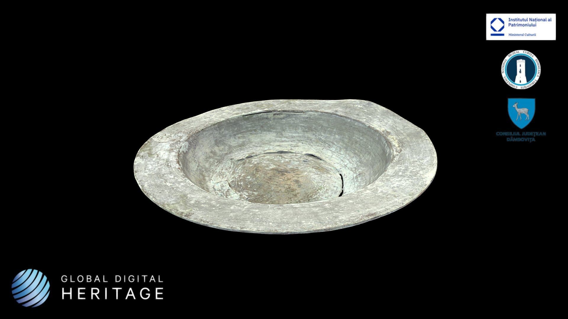 Large round metal tray
