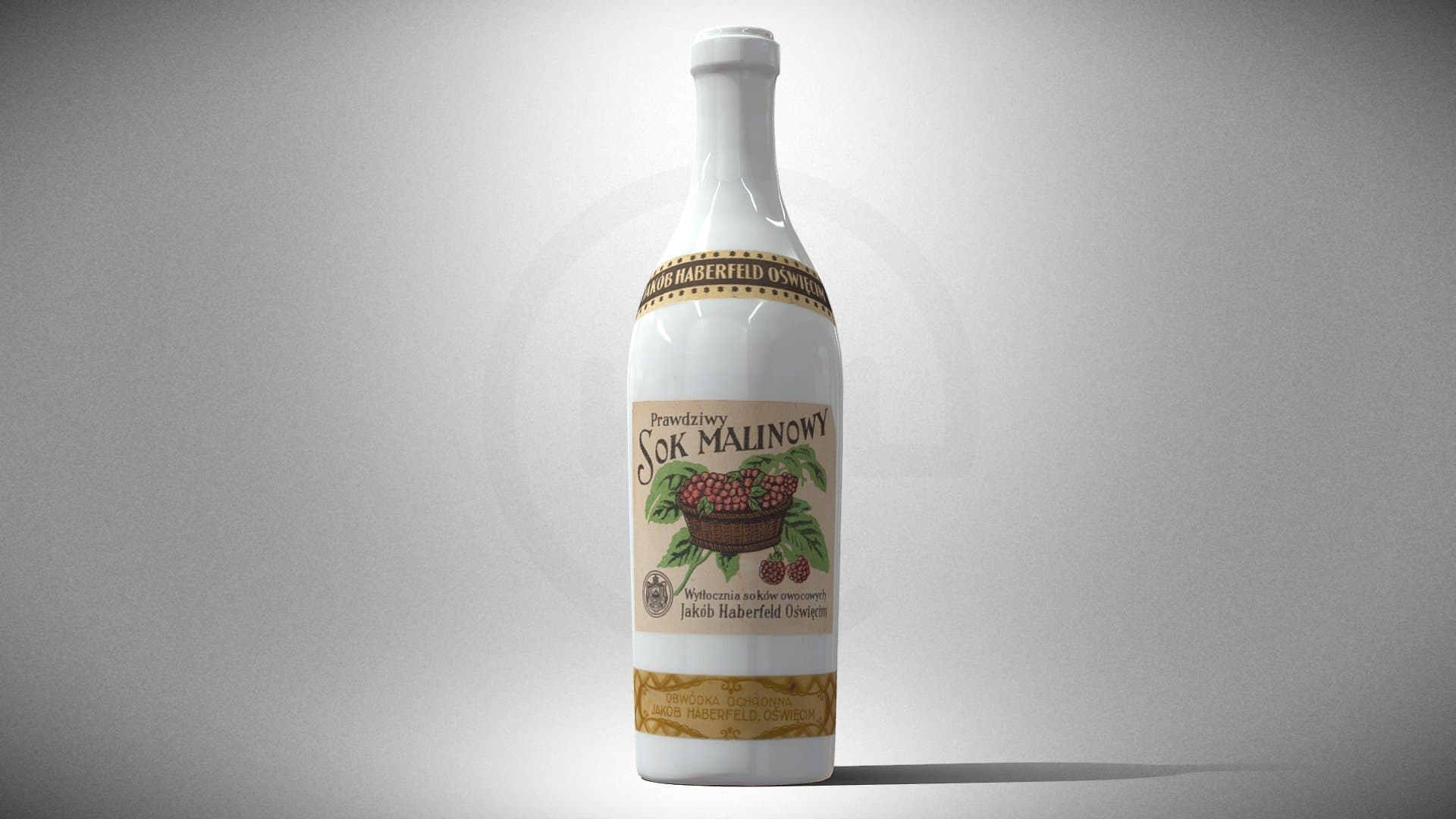 Bottle of raspberry juice - J. Haberfeld Factory
