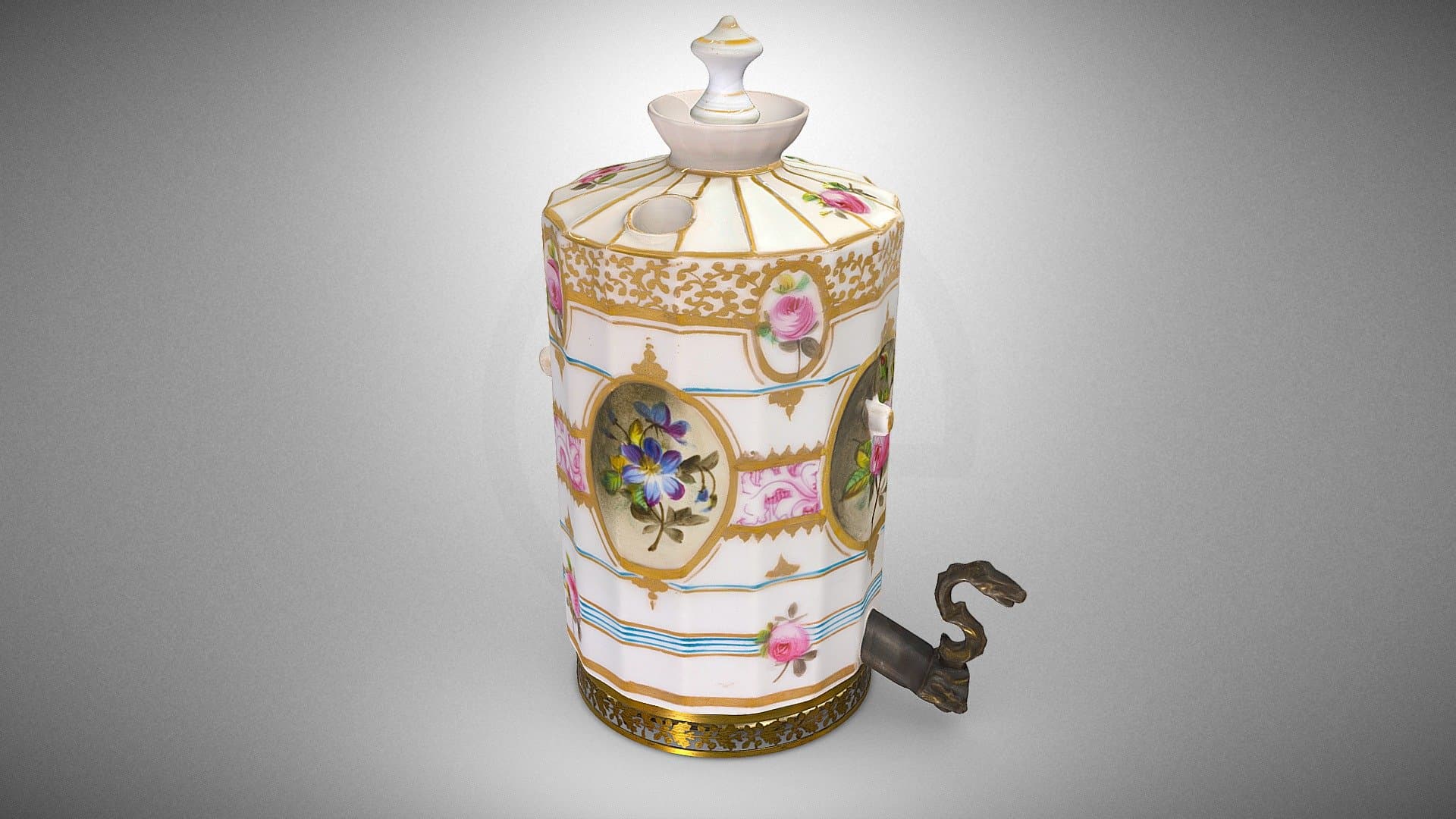 Perfume bottle with floral decoration