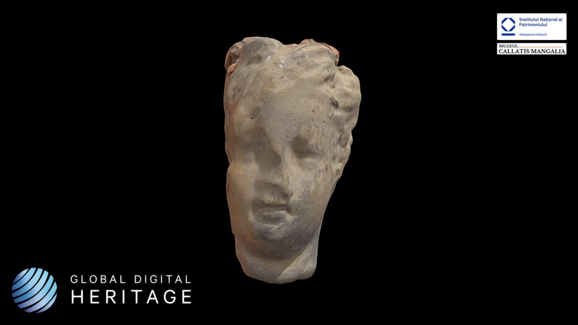 Tanagra-type terracotta head