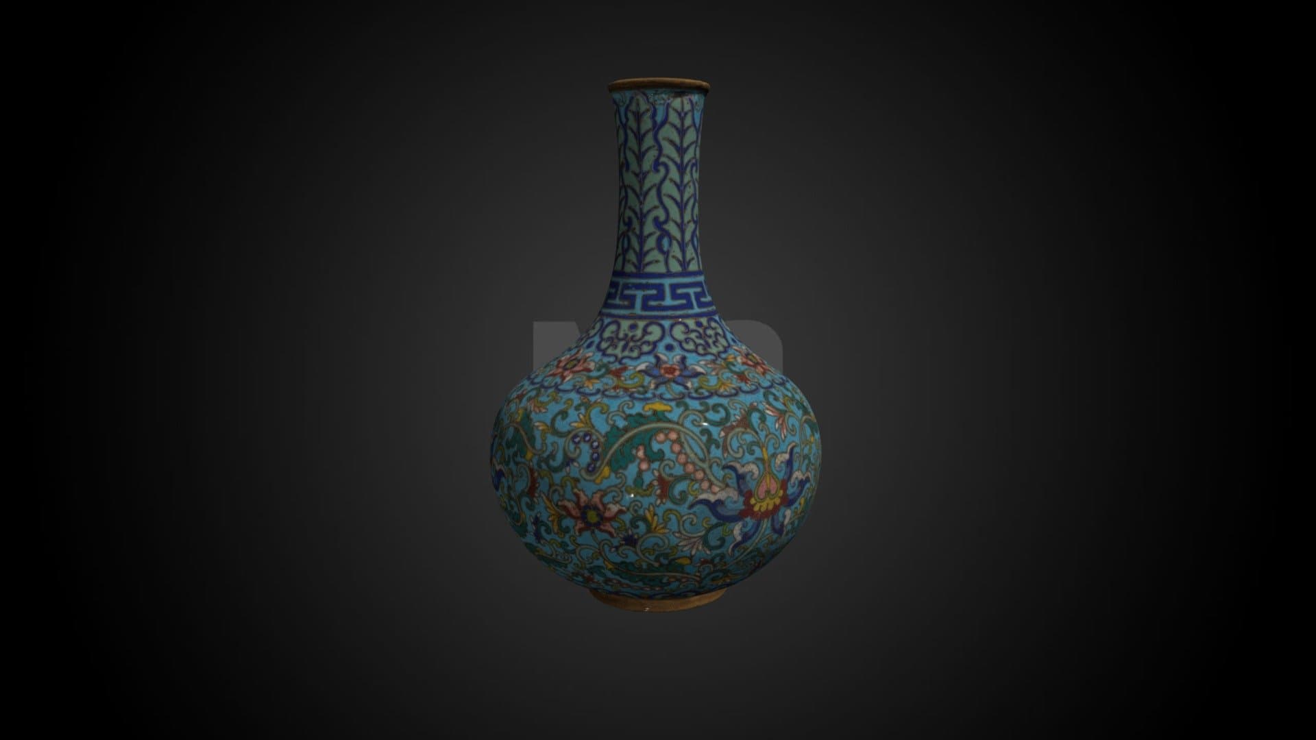 18th C Chinese cloisonne vase
