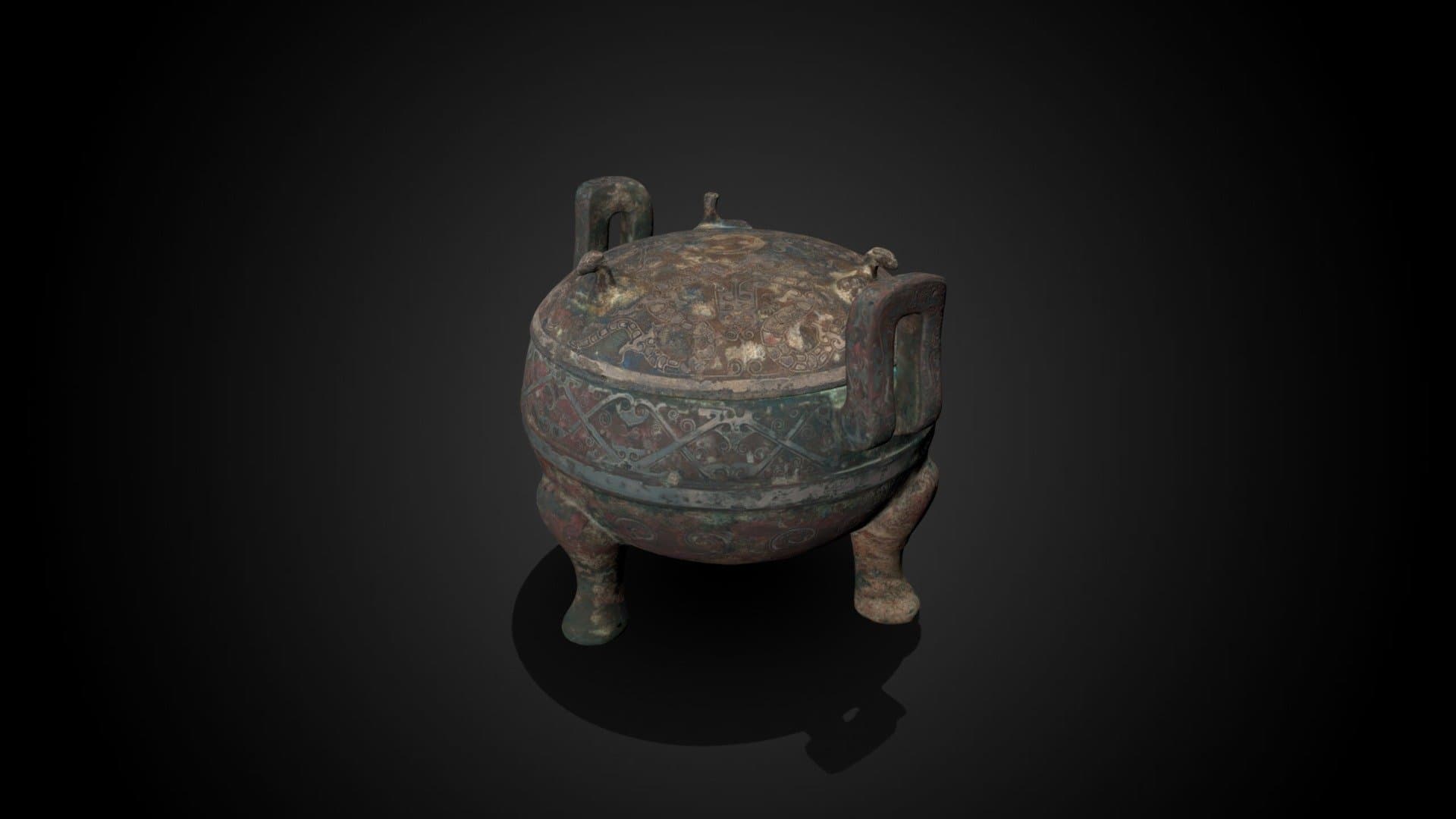 Animated bronze 'Ding' food vessel, 5th C BCE