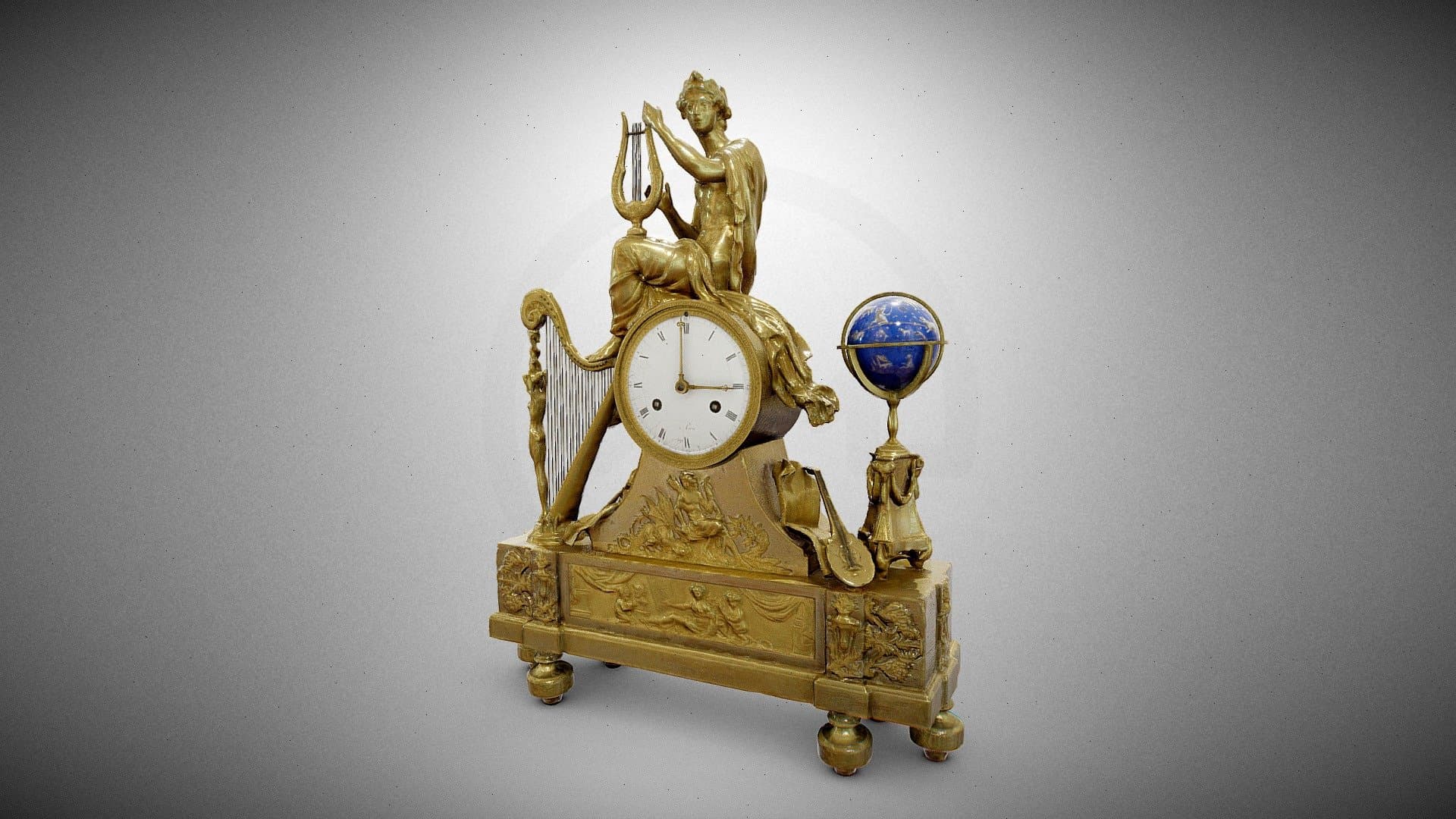 Mantelpiece clock with a figure of Apollo
