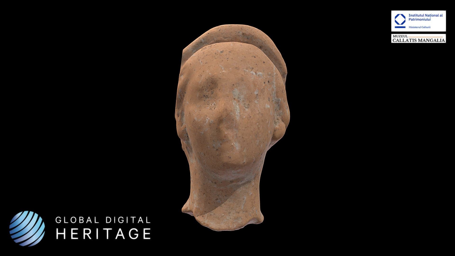 Terracotta statuette head