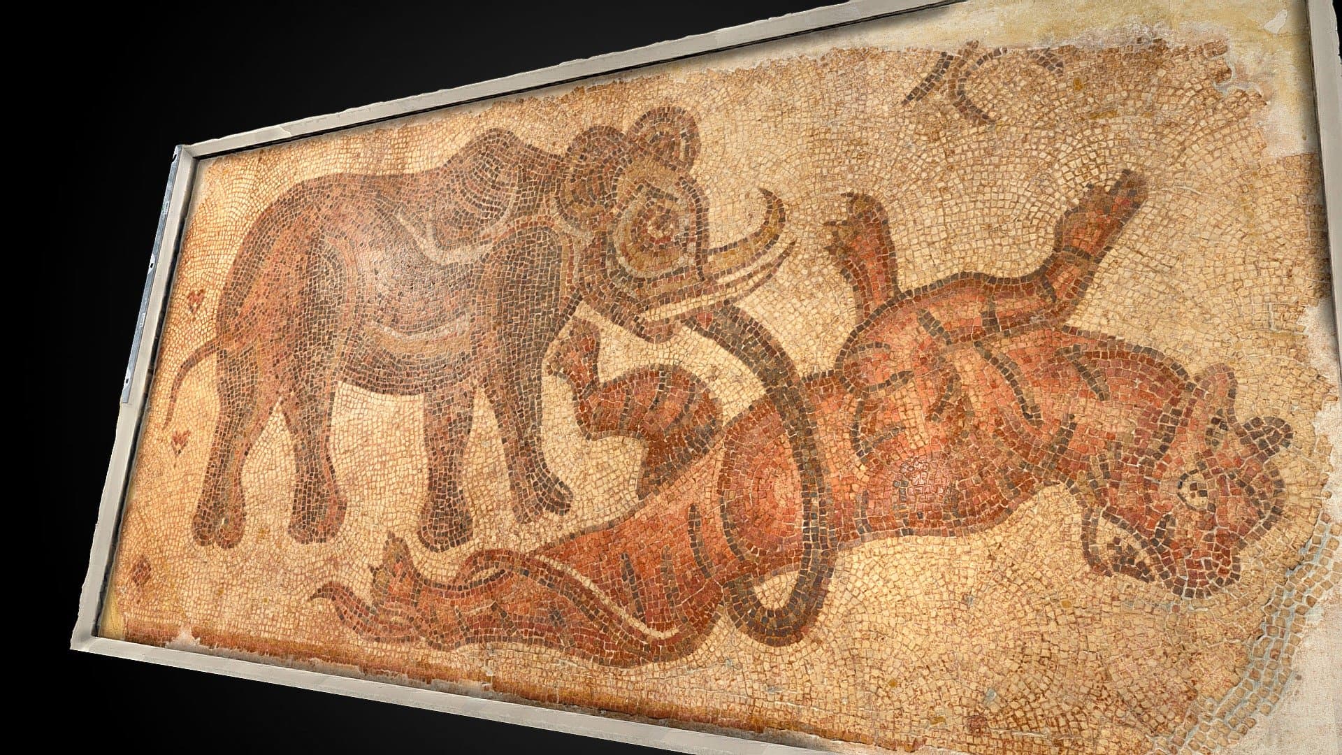 Elephant Attacking Feline, late 4th-mid 5th C CE