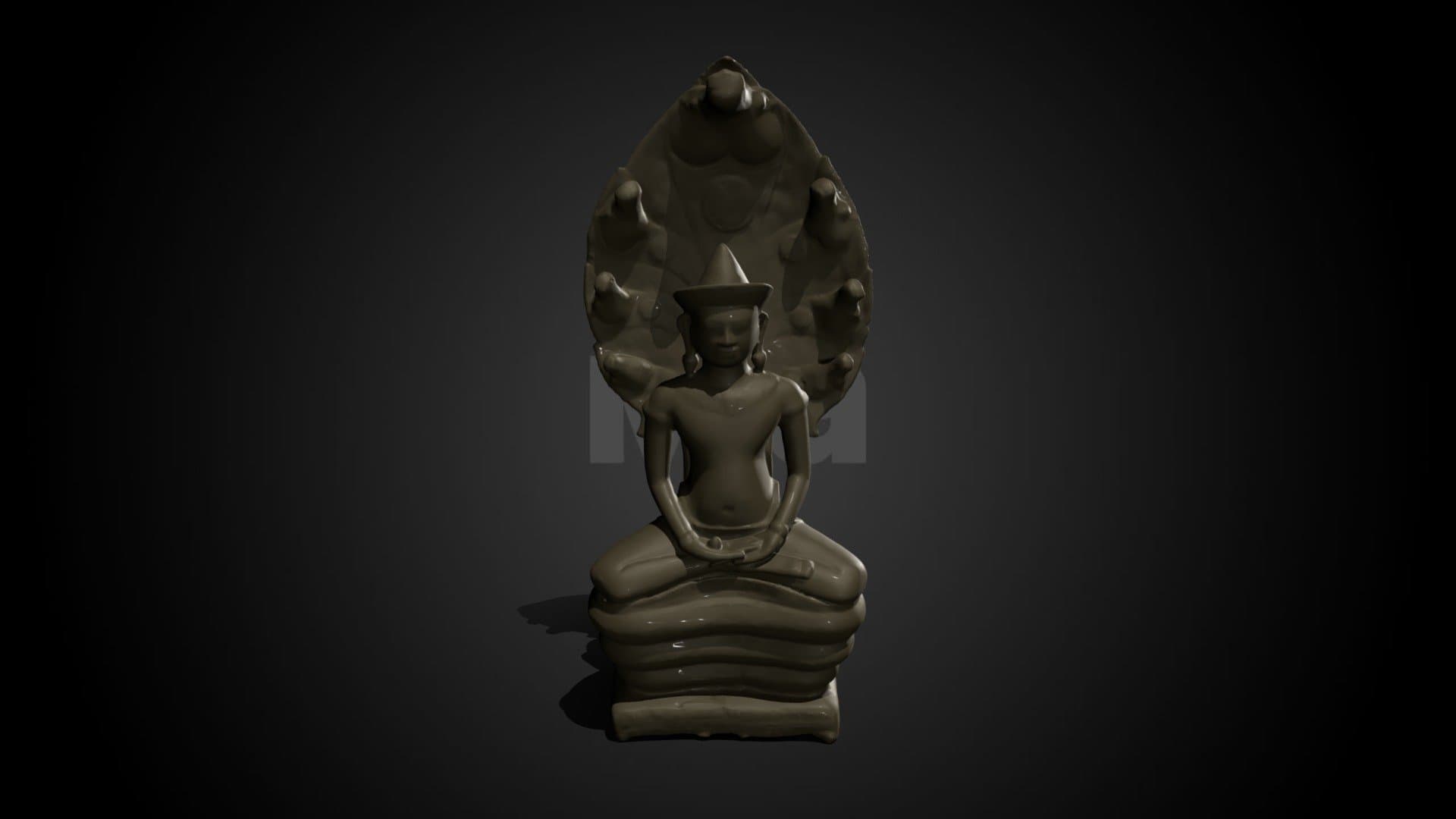 3D-printable Naga-enthroned Buddha
