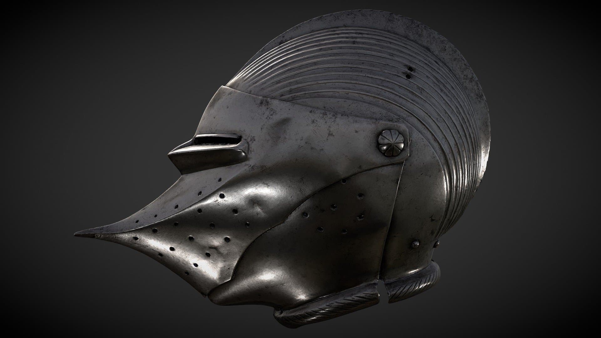 Helmet with Beaked Visor