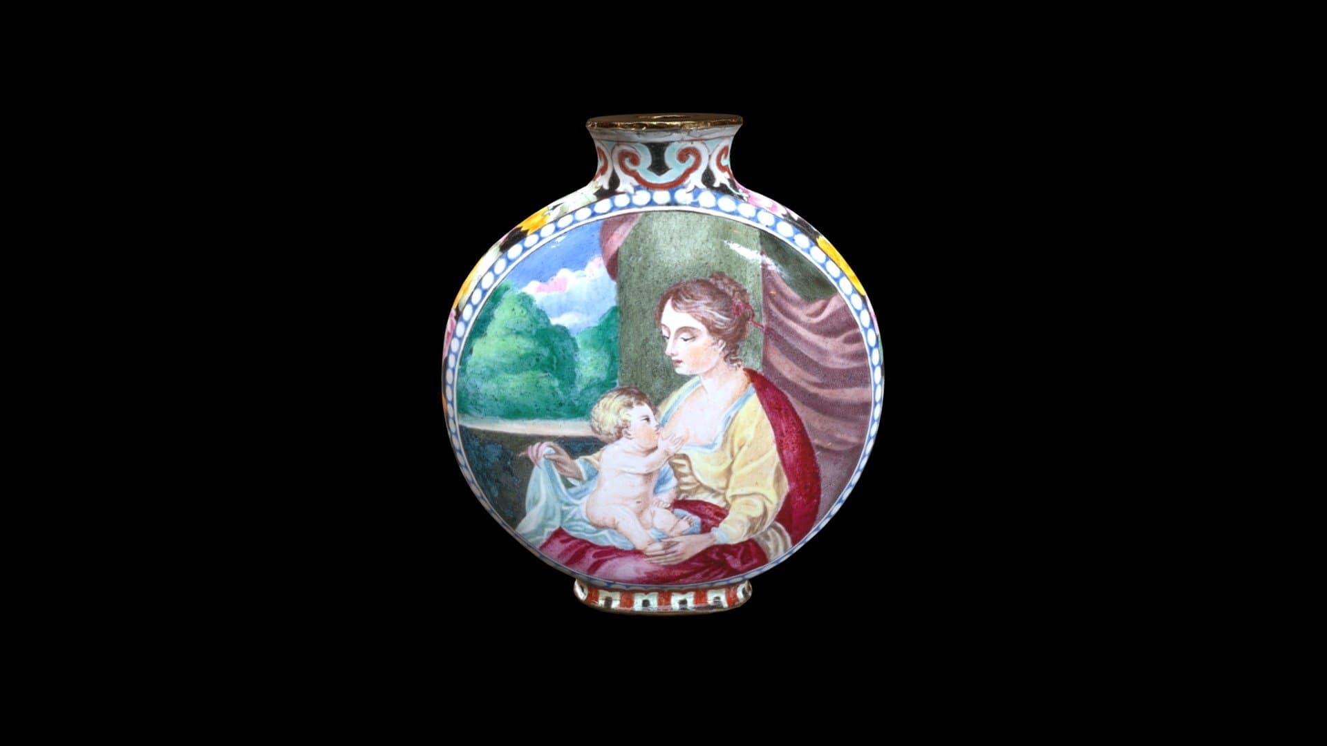 1991.126.a Snuff Bottle with European Figures