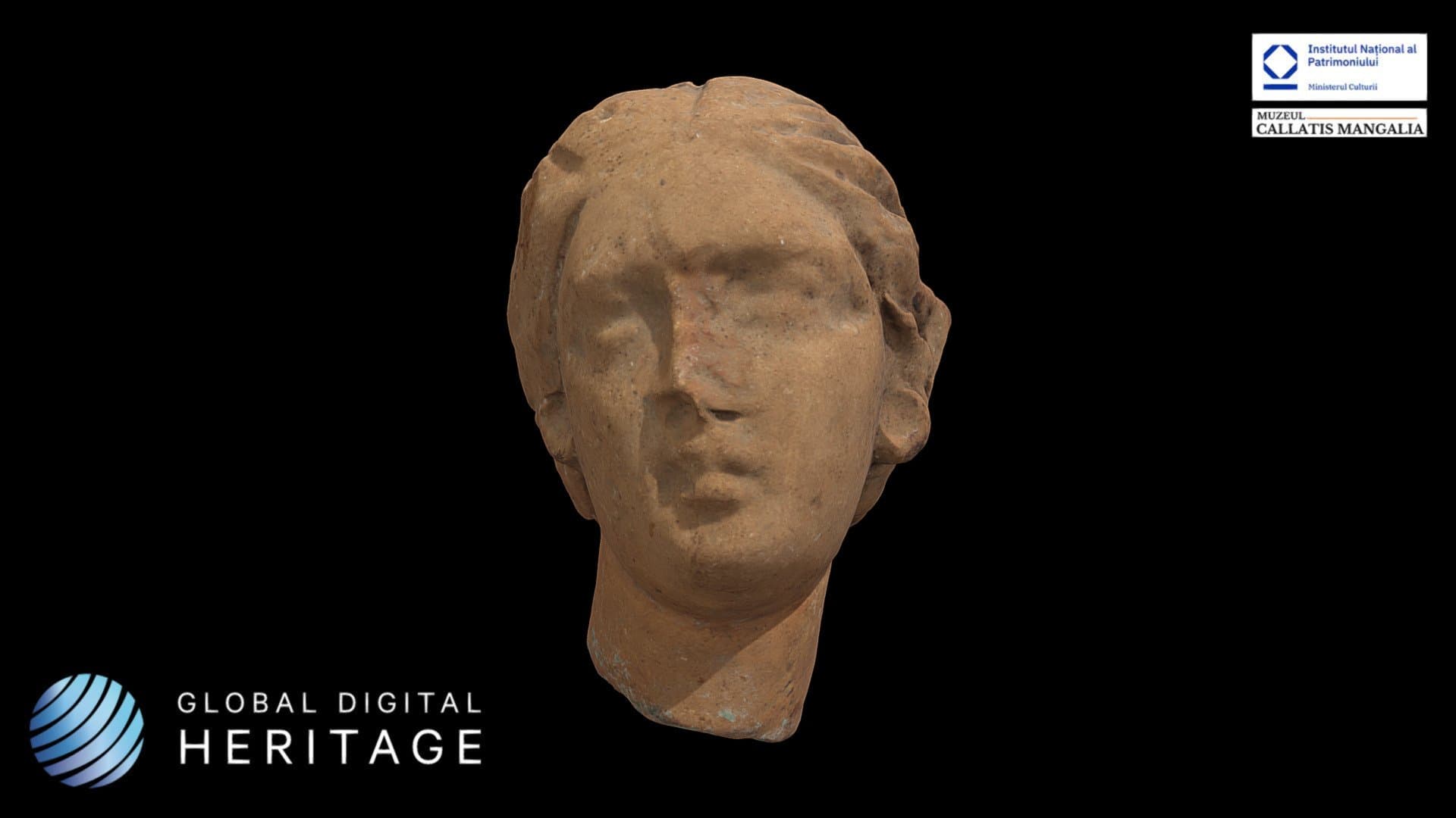 Terracotta statuette head