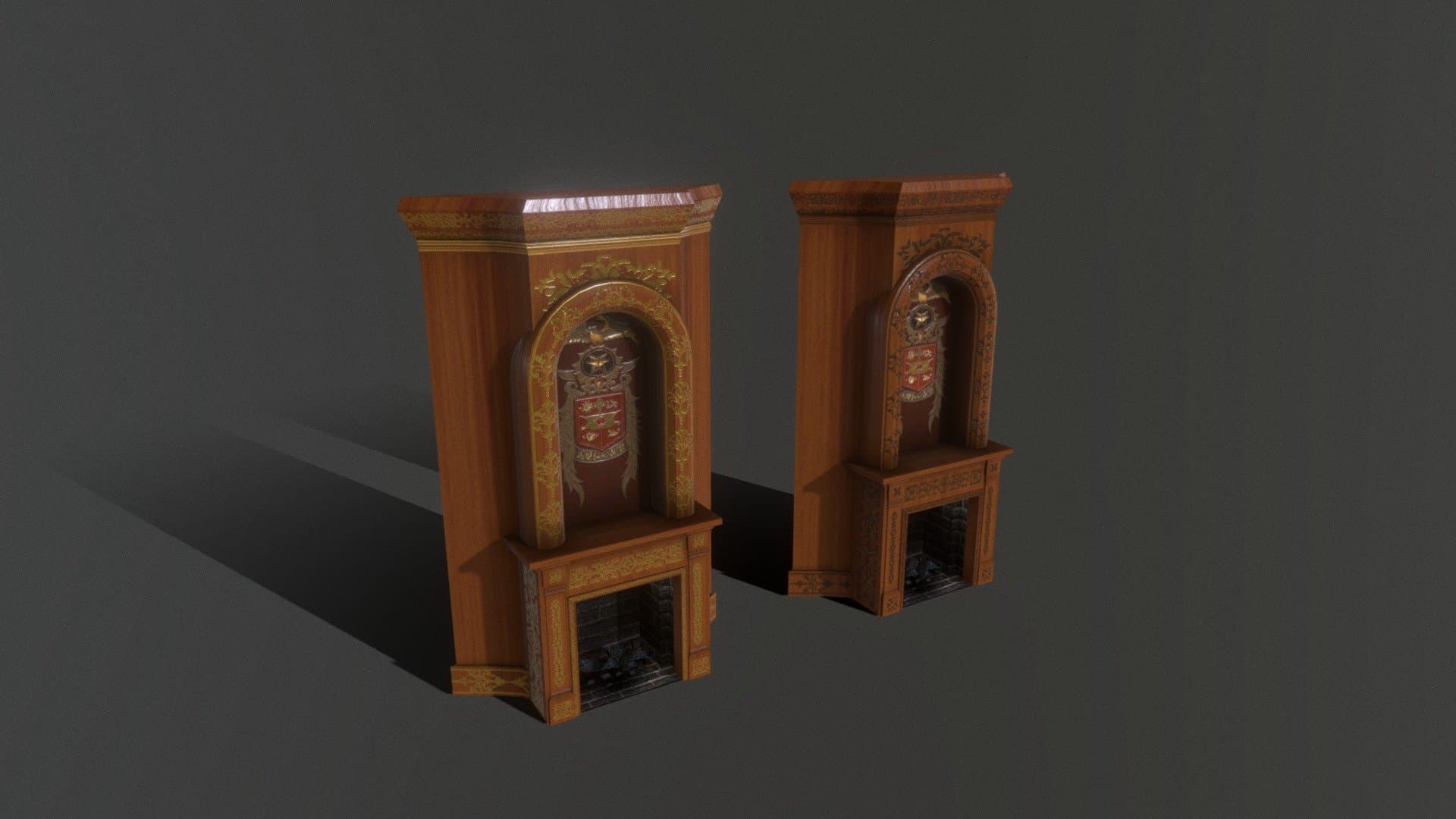 Lowpoly victorian fire place