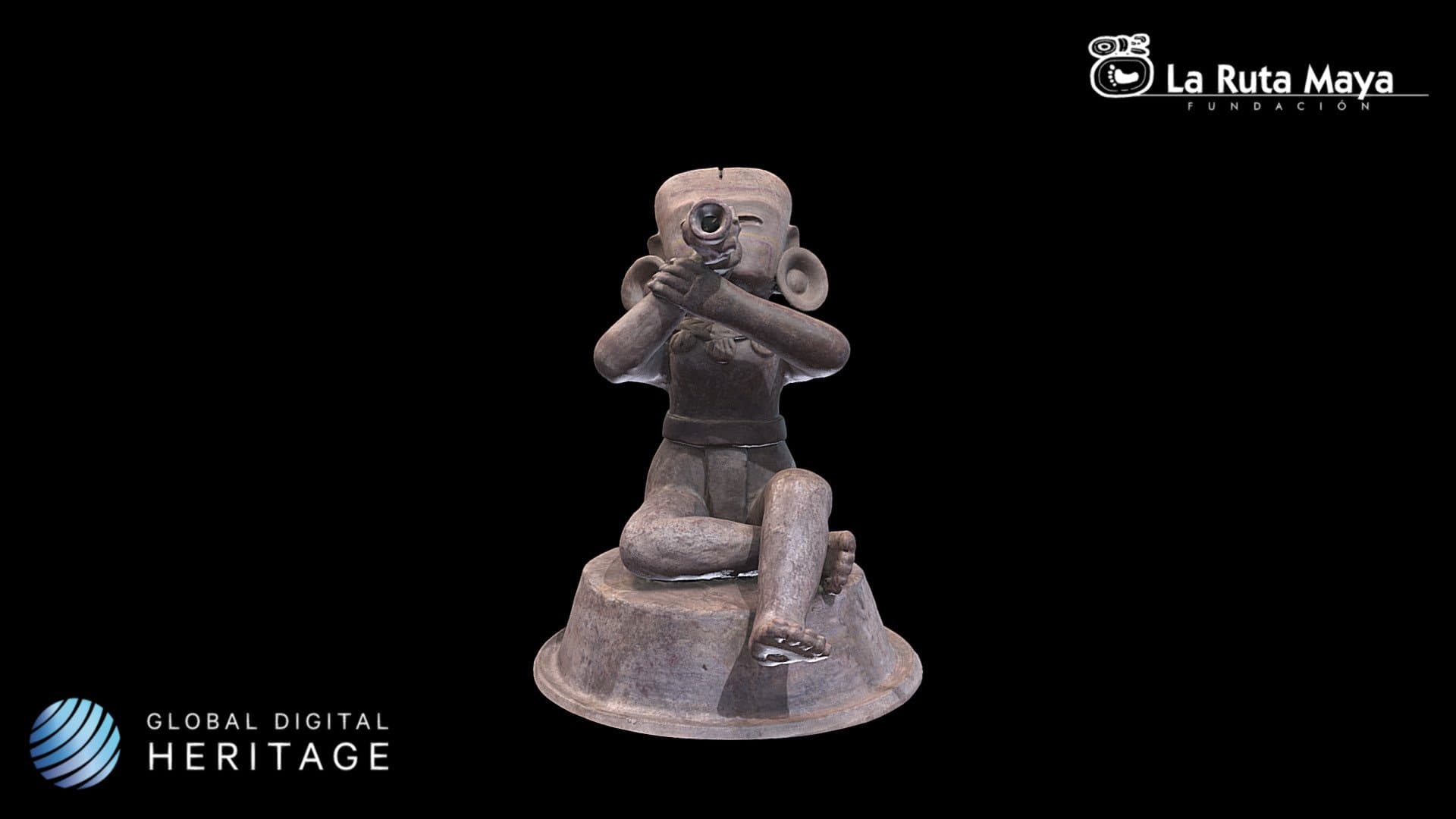 Incense Burner Lid w/ Figure w/ Blowgun