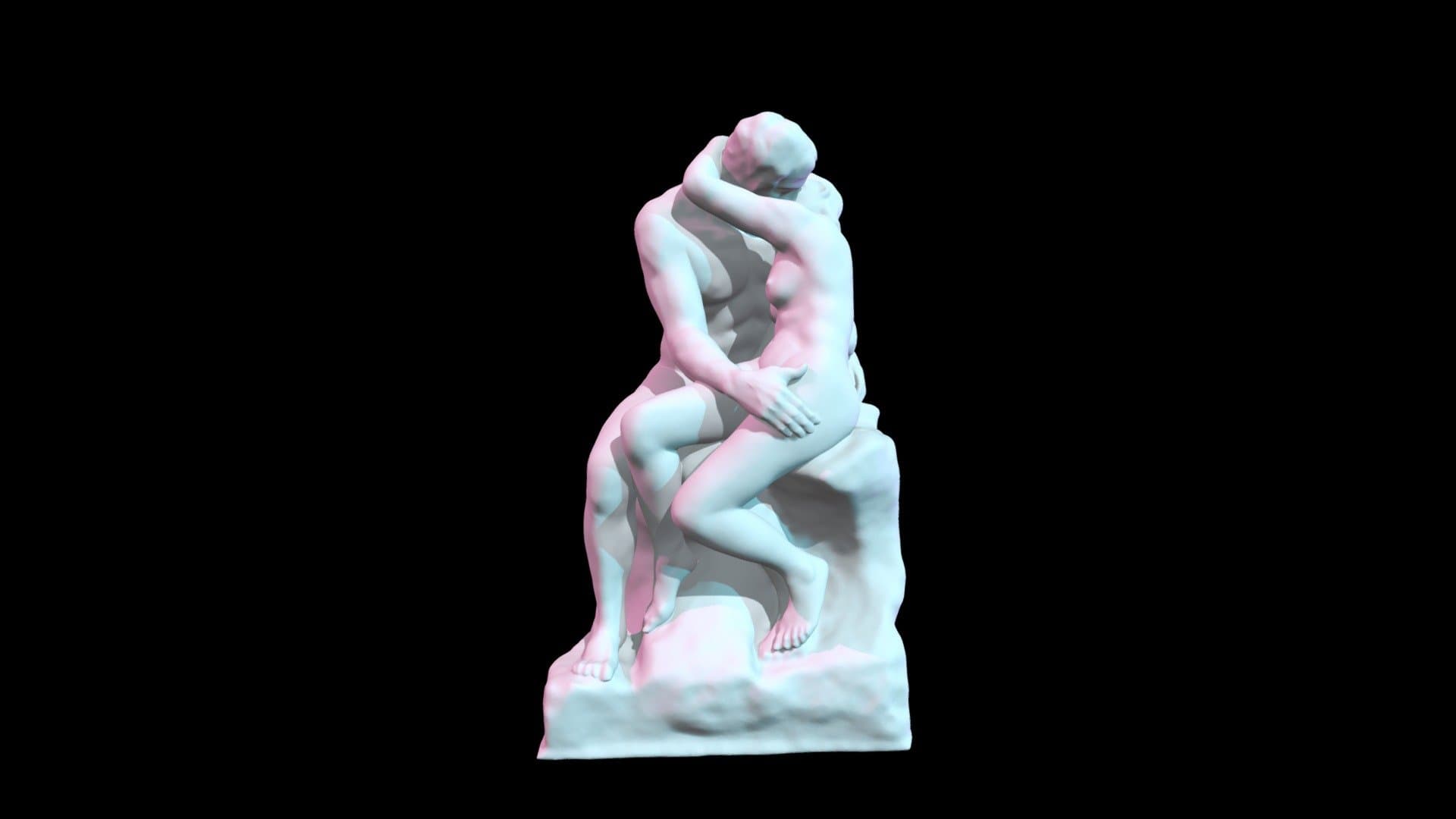 3d model of "The Kiss" by Auguste Rodin