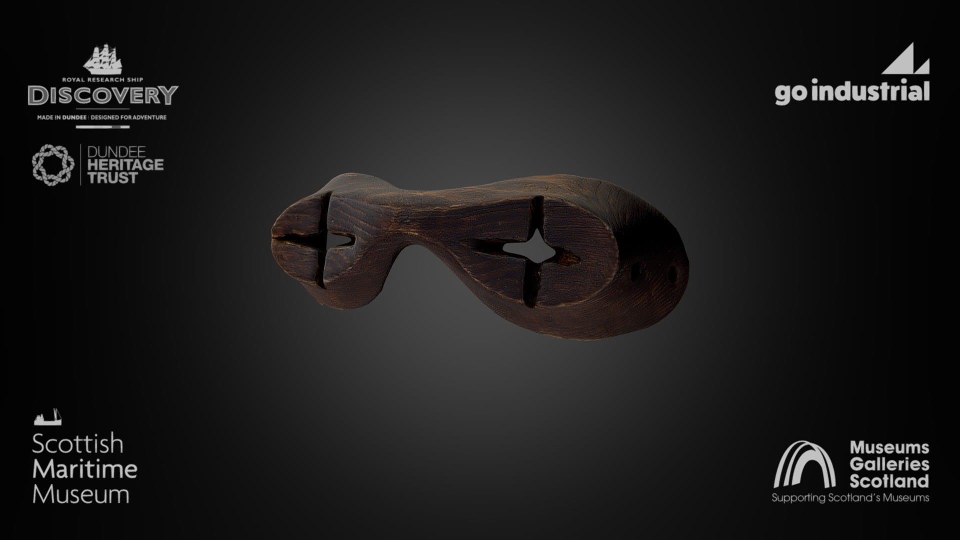 Wooden snow goggles belonging to Captain Scott