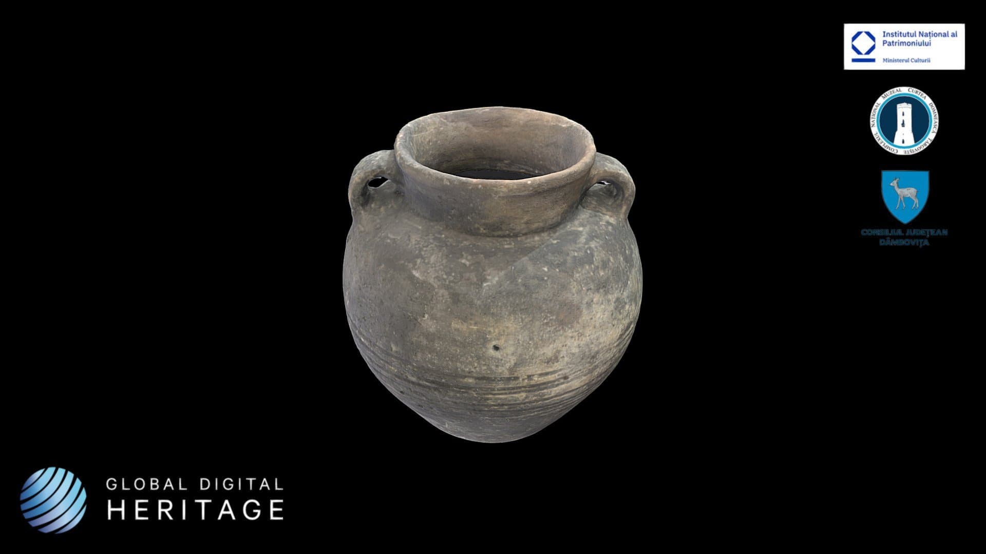Ceramic pot with two handles