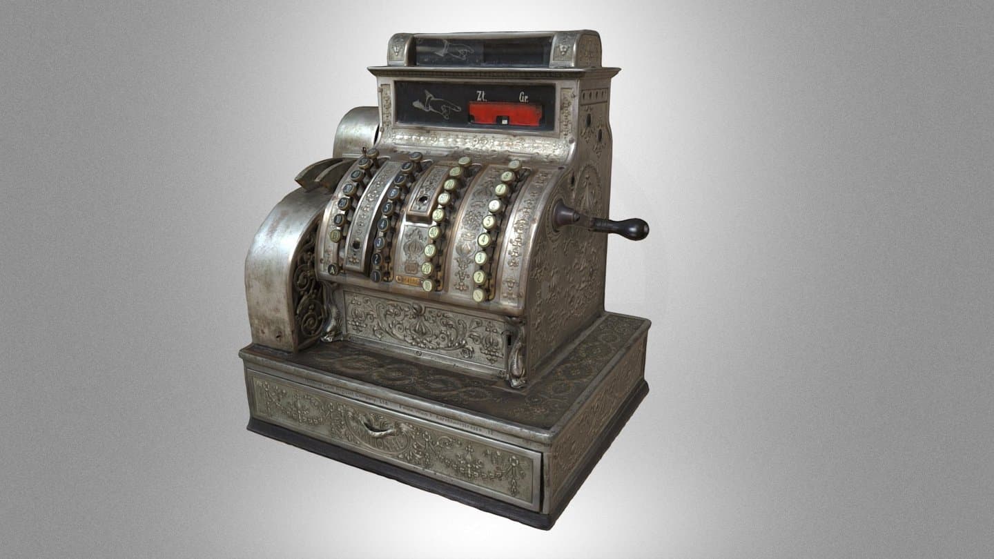 Cash register with a counting machine