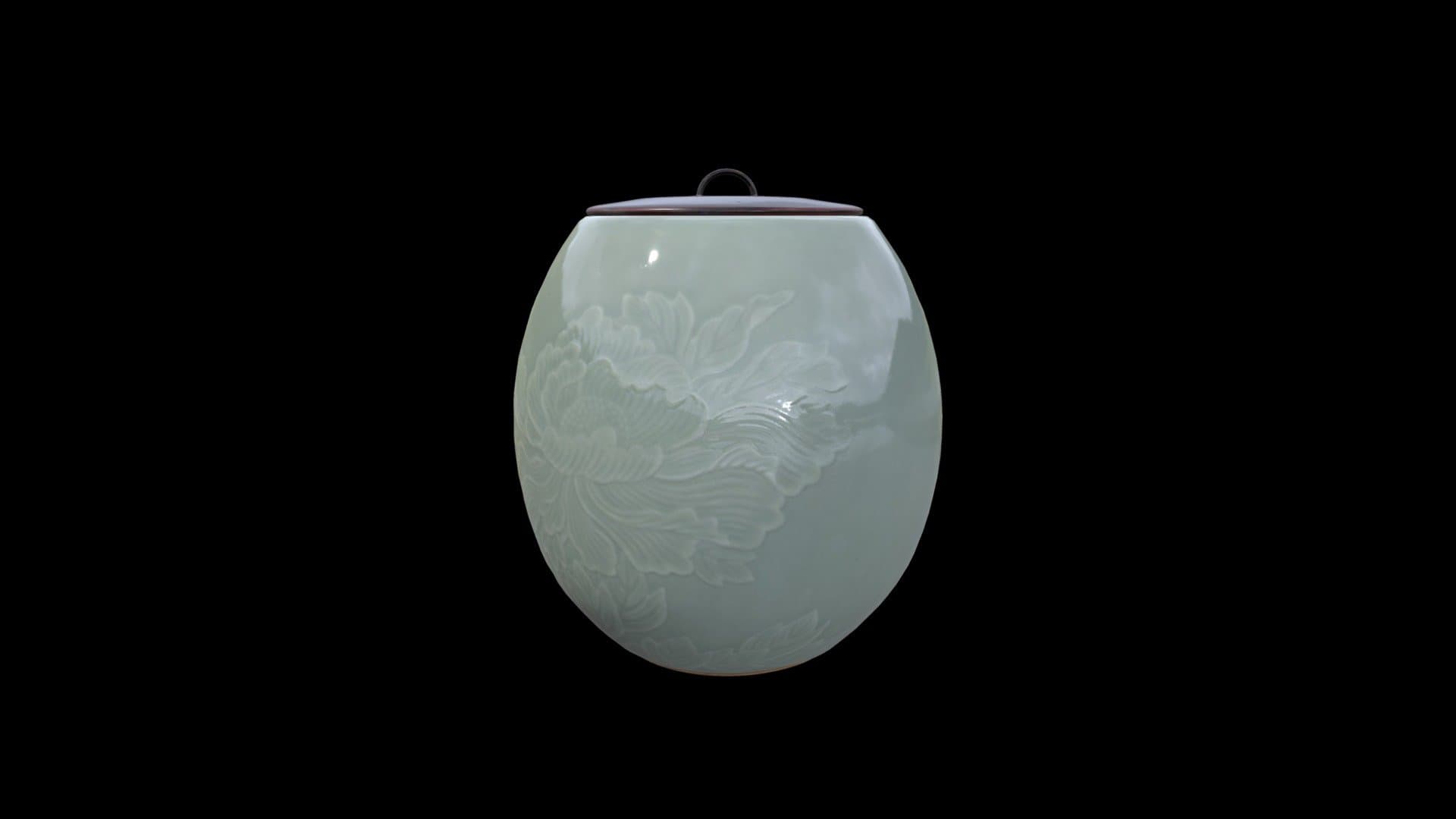2022.197 Water Container with Peonies