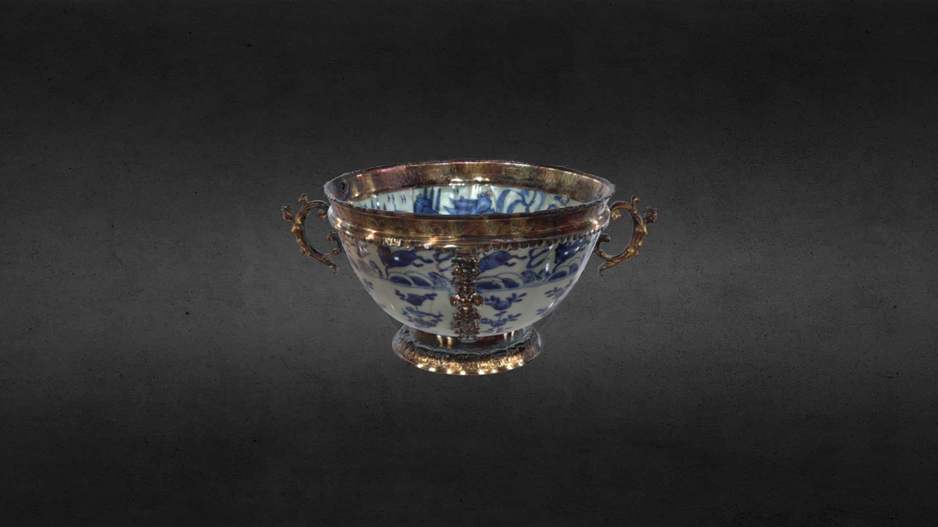 Silver Gilt Mounted Chinese Bowl