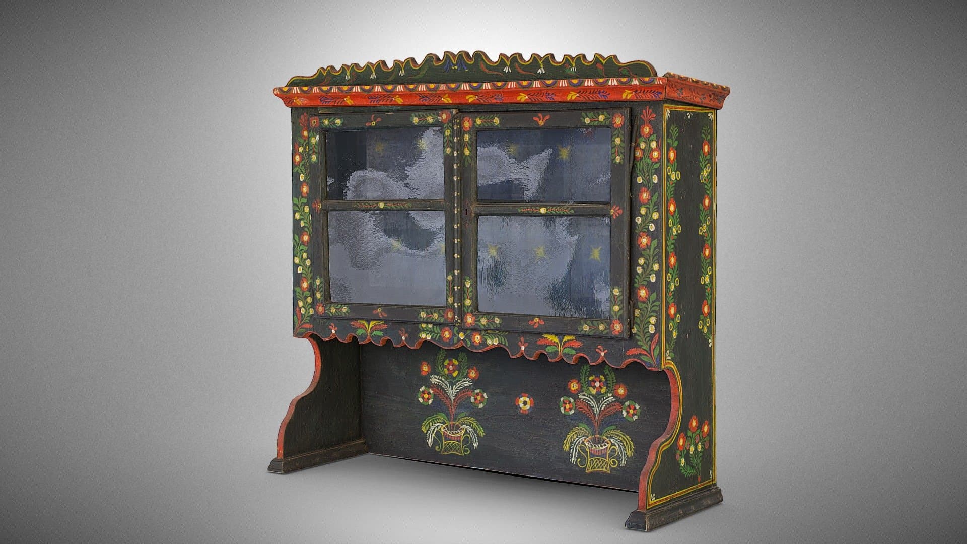 Painted folk cupboard (the adjustment)