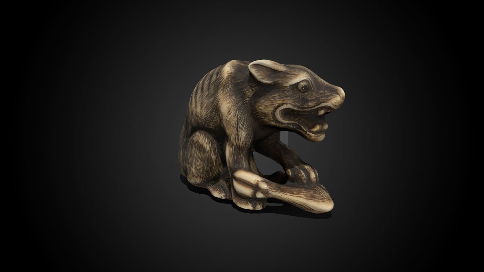 Wolf netsuke
