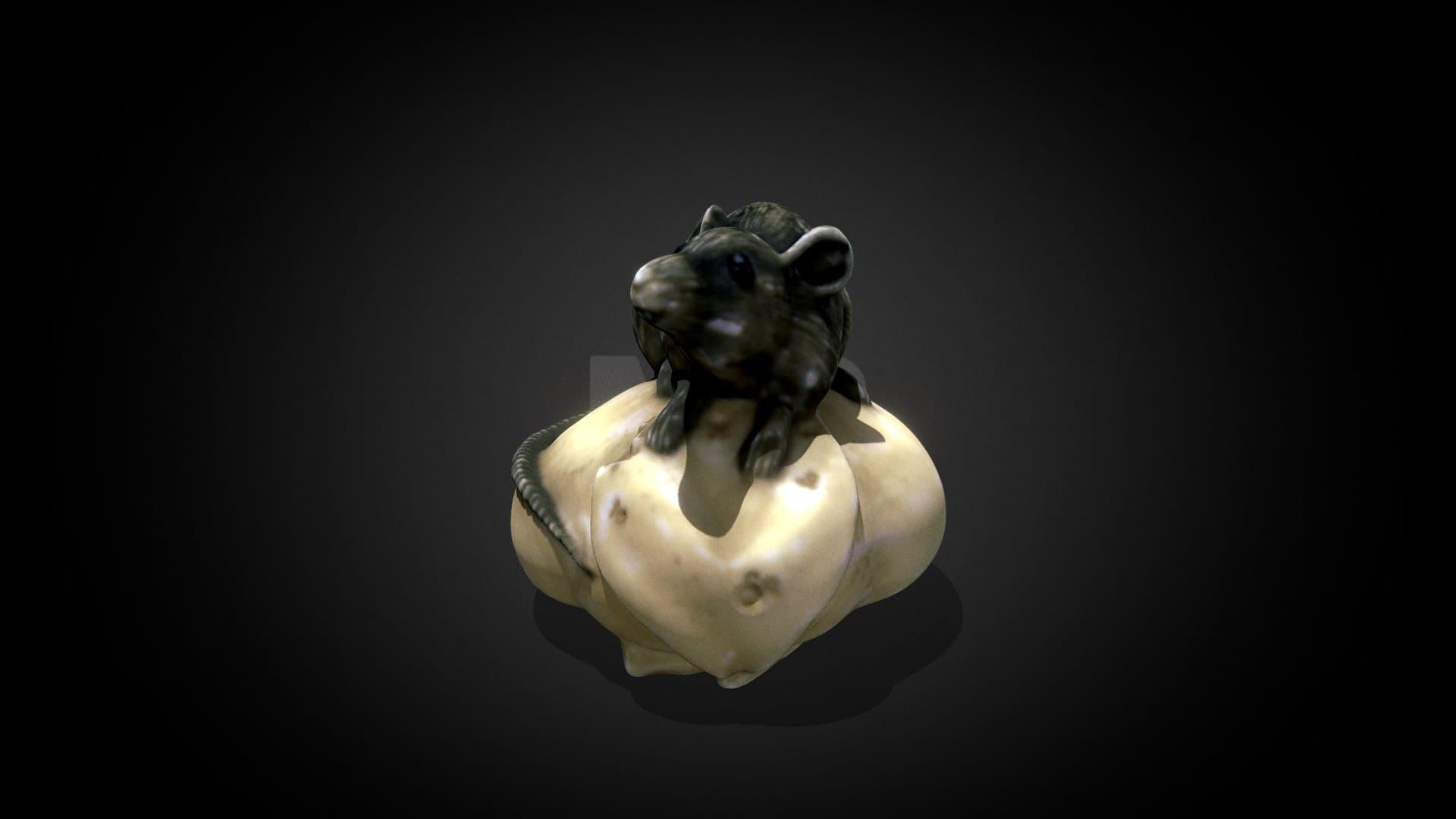 Rat on persimmon netsuke by Nobuyuki