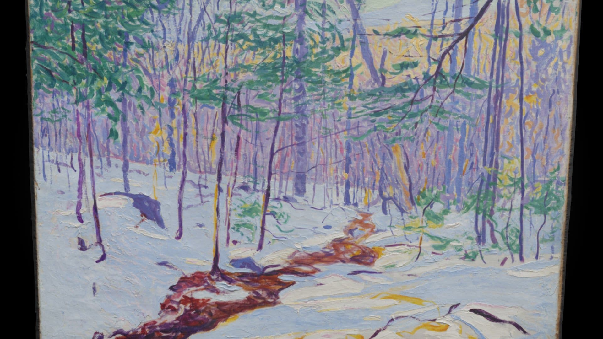 Low-poly E. Ambrose Webster’s ‘Brook in Winter’