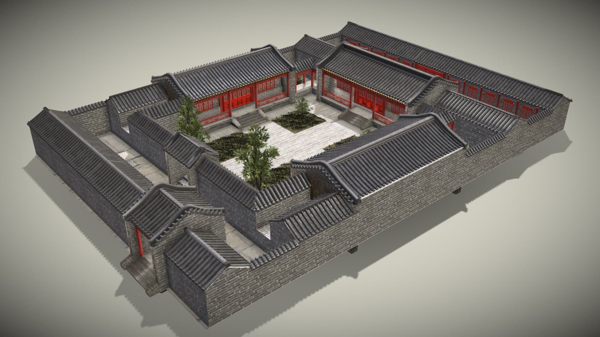 Traditional Chinese Siheyuan Courtyard