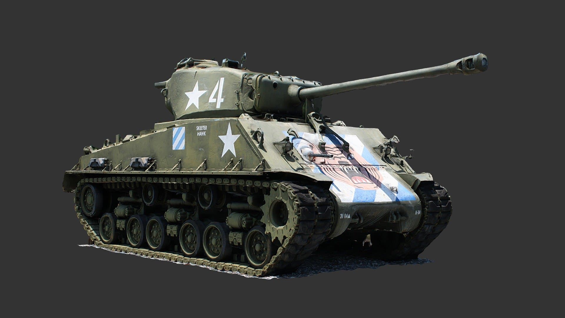 M4A3E8 Sherman Tank (Raw Scan)
