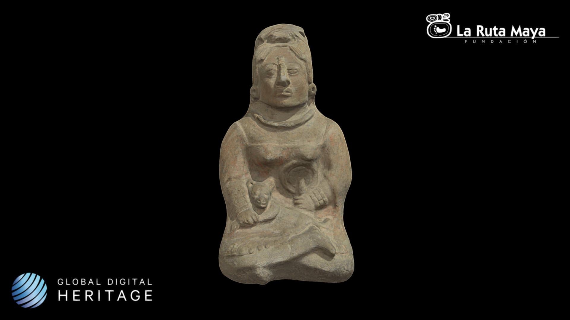 Female Figure Holding a Small Dog